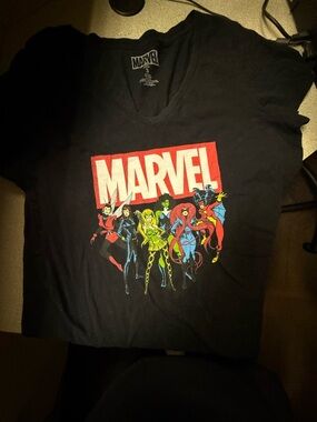 Marvel Black Logo Tee with White Print